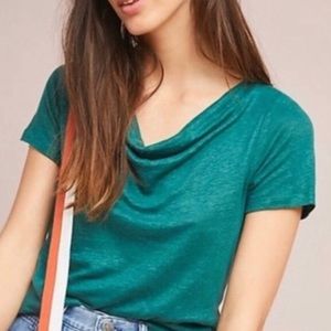 anthropologie maeve green back tie top horizons